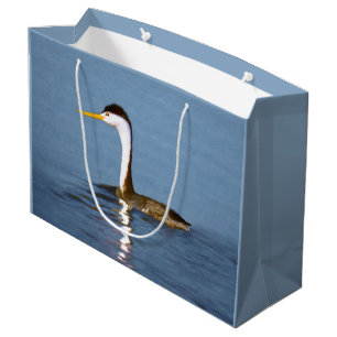 Clark's Grebe Painting - Original Bird Art Large Gift Bag