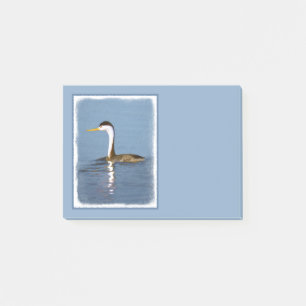 Clark's Grebe Painting - Original Bird Art Post-it Notes