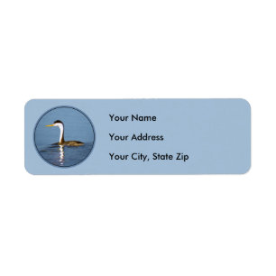 Clark's Grebe Painting - Original Bird Art Return Address Label