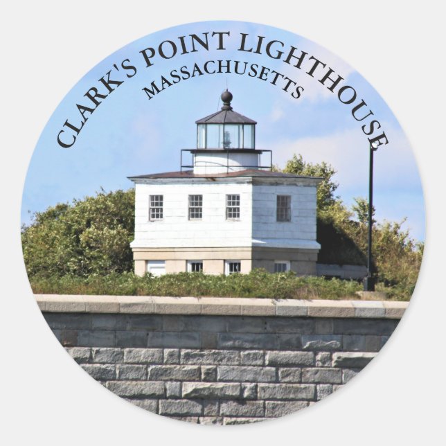Clarks Point Lighthouse Massachusetts Stickers (Front)