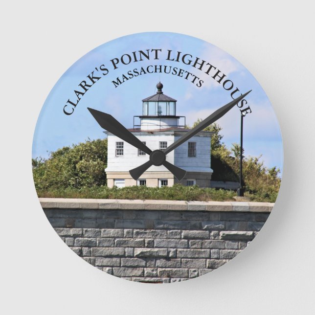 Clarks Point Lighthouse Massachusetts Wall Clock (Front)