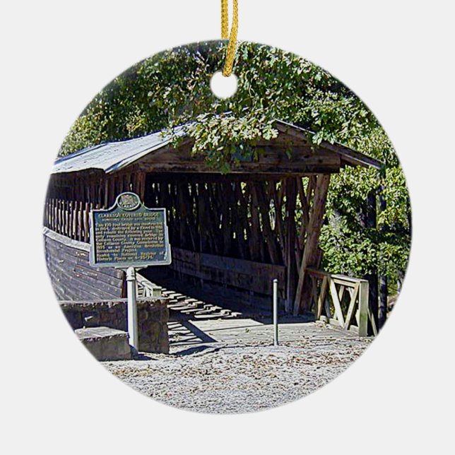Clarkson Covered Bridge Alabama  Ceramic Ornament (Front)