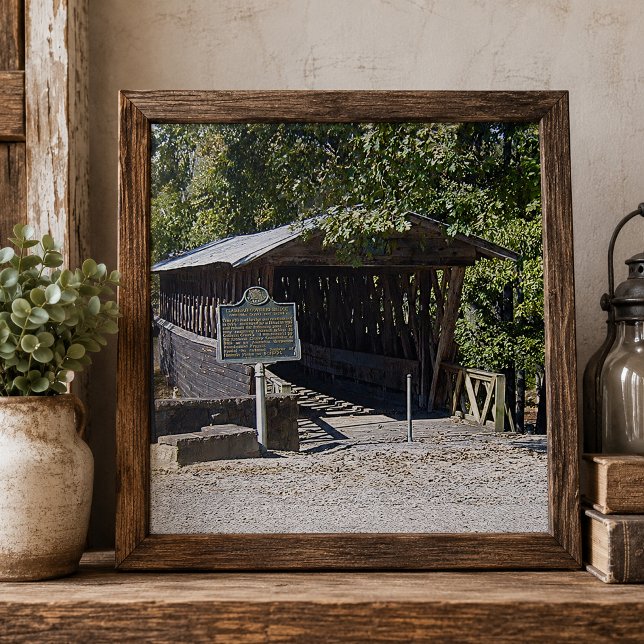 Clarkson Covered Bridge Alabama  Ceramic Tile (Clarkson Covered Bridge Alabama Ceramic Tile)