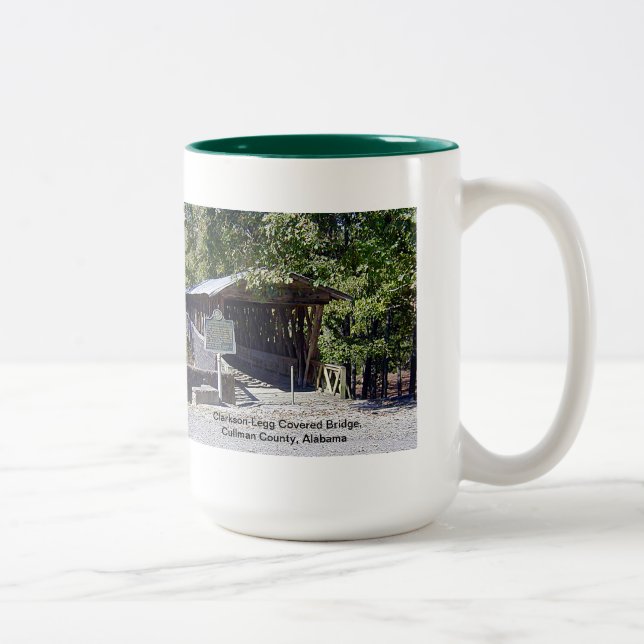Clarkson Covered Bridge Alabama  Two-Tone Coffee Mug (Right)