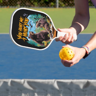 Clash in the woods bear hunting humourous pickleball paddle