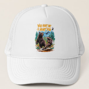 Clash in the woods bear hunting humourous trucker hat
