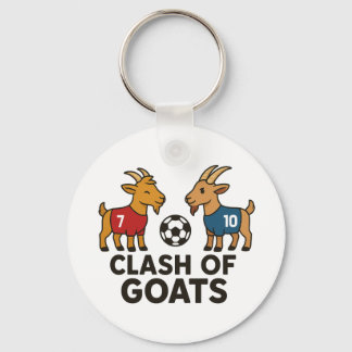 Clash of GOATs Soccer Ball Funny Football Key Ring