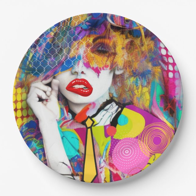 Clashy Lady Paper Plate (Front)