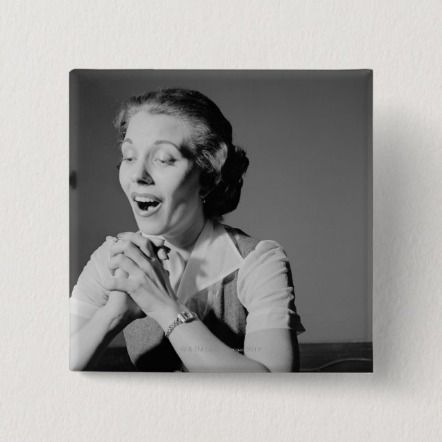 Clasped Hands 15 Cm Square Badge (Front)