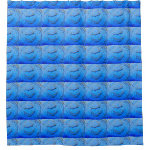clasped hands blue shower curtain