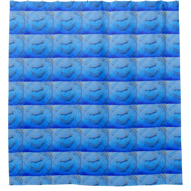 clasped hands blue shower curtain (Front)