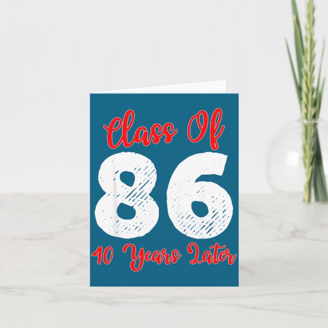 Class 1986 40th Reunion High Illustration Card (Front)