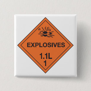 Class 1.1L Explosives Hazard Sign 15 Cm Square Badge
