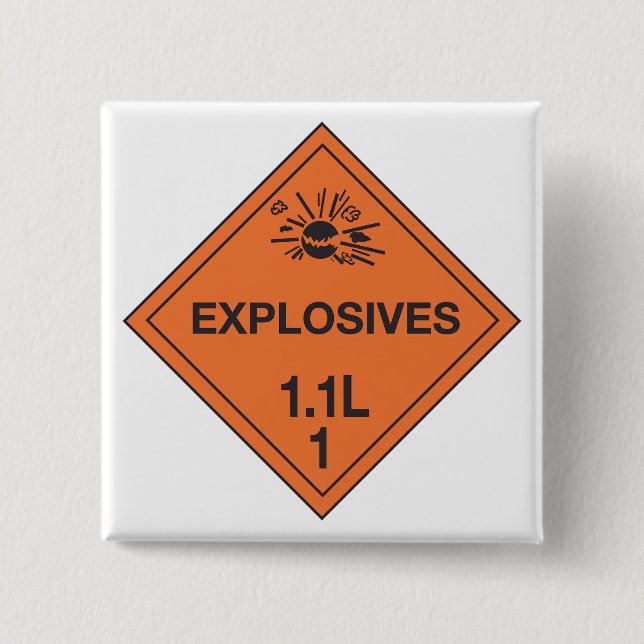 Class 1.1L Explosives Hazard Sign 15 Cm Square Badge (Front)