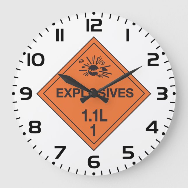 Class 1.1L Explosives Hazard Sign Large Clock (Front)
