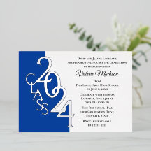 Class 2024 Graduation Blue and Silver Foil 