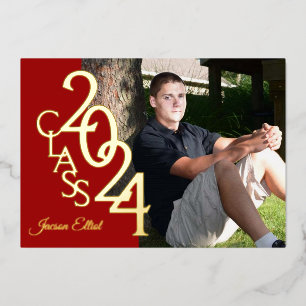 Class 2024 Photo Graduation Red and Gold