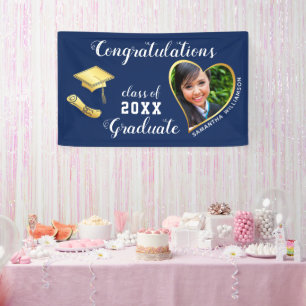 Class 2025 Graduate Photo Blue Graduation Banner