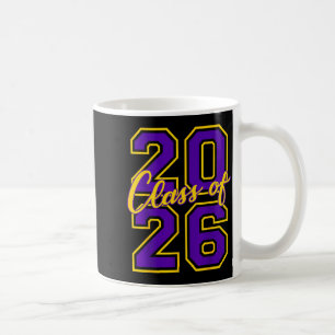 Class 2026 Graduation Varsity Purple Graphic Art Coffee Mug