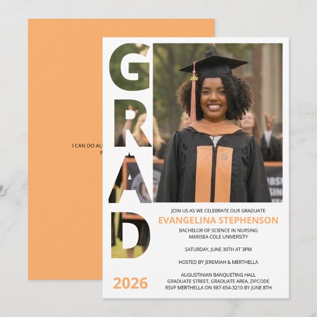 Class 2026 RN Nursing Graduate Party Invitation (Front/Back)