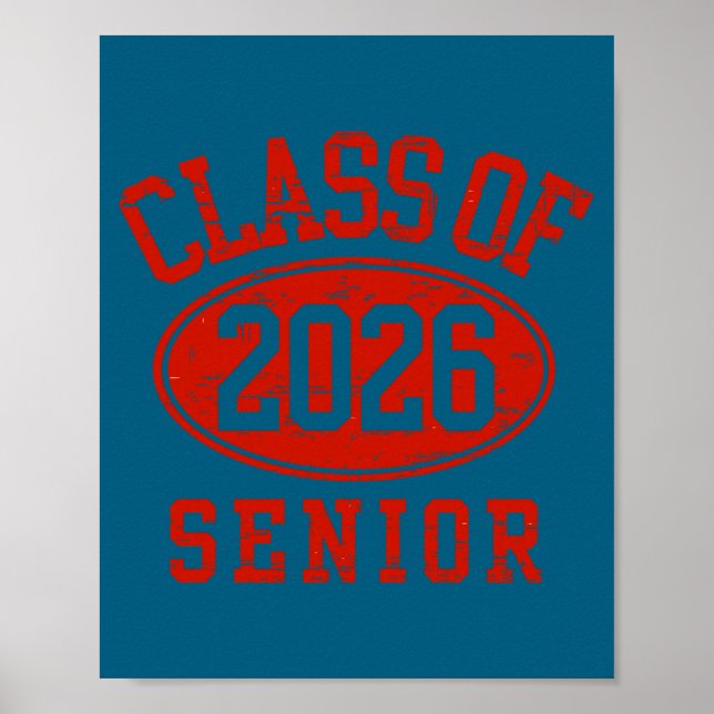 Class 2026 Senior Back School Illustration Poster (Front)