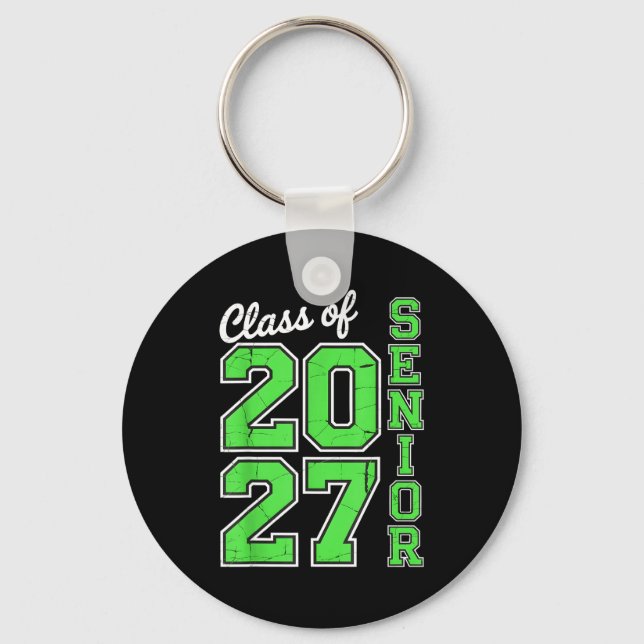Class 2027 Senior 27 High Graduation Key Ring (Front)