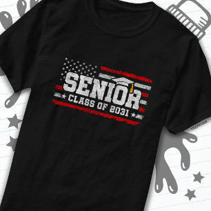 Class 2031 Graduation American Flag Senior 2031 T-Shirt