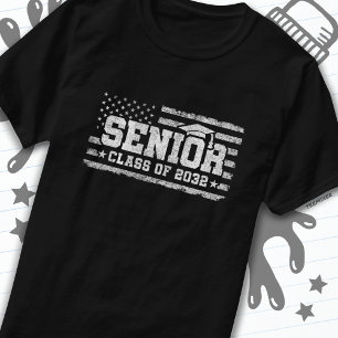 Class 2032 Graduation American Flag Senior 2032 T-Shirt