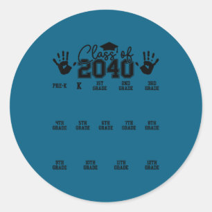 Class 2040 grow me pre-k 12th grade 2040 graduatio classic round sticker