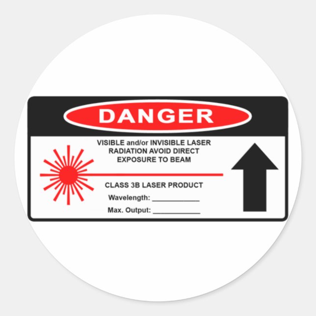 Class 3B Laser Warning Sticker (Front)