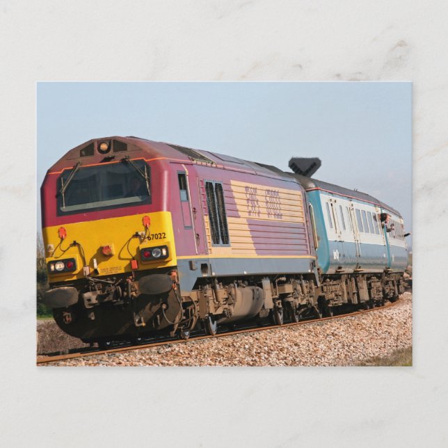 Class 67 diesel loco 67022 at Dawlish Warren Postcard (Front)