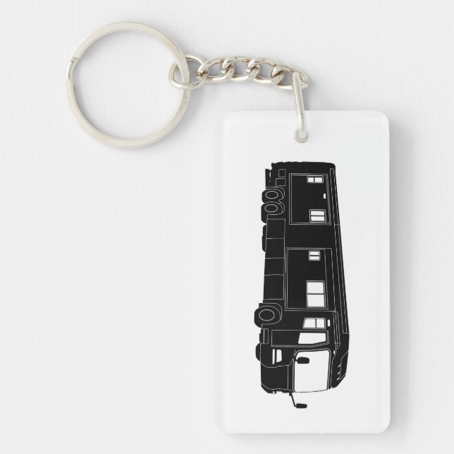 Class A Motorhome / Bus Silhouette on Keychain (Front)