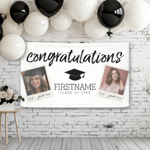 Class Any Year Graduation 2 Square Photo Collage Banner