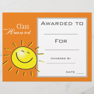 Class award cute sunshine
