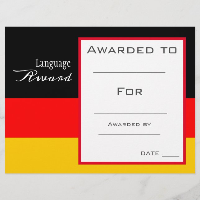 Class award German Language student (Front)