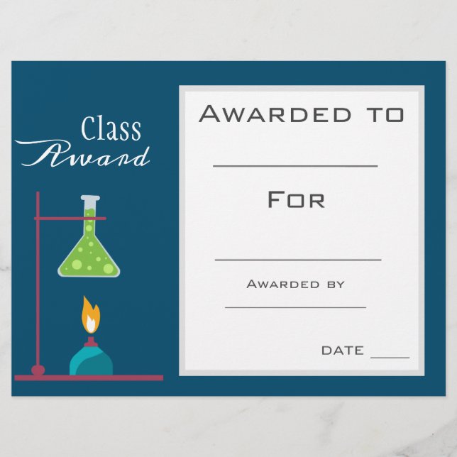 Class award science chemistry subject student (Front)