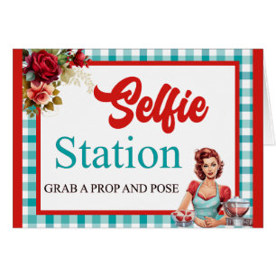 Class Blue Bachelorette Party Selfie Station Card