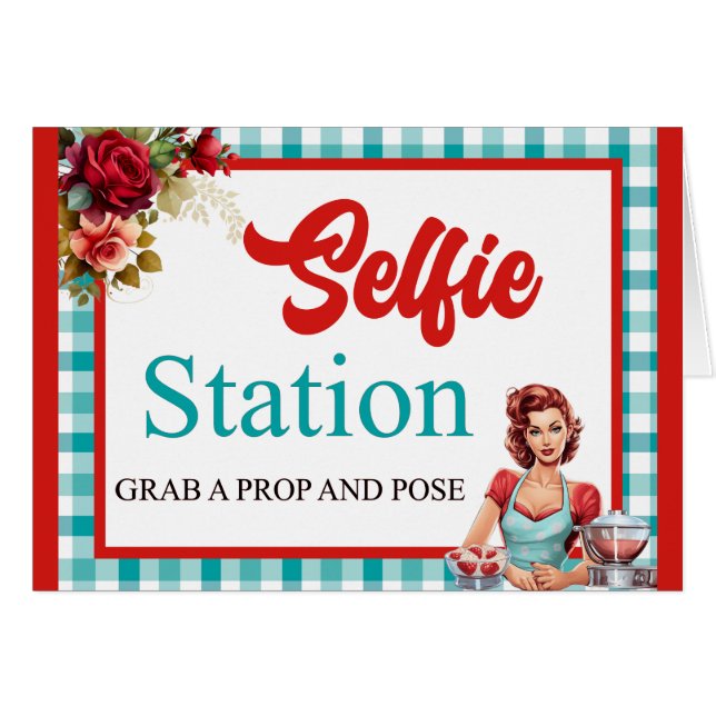 Class Blue Bachelorette Party Selfie Station Card (Front Horizontal)