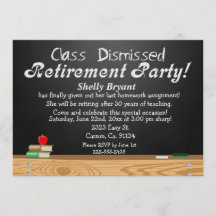 Class Dismissed Chalkboard Teacher Retirement
