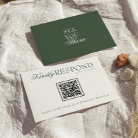 Class Emerald Green Boho QR Fancy Code Wedding