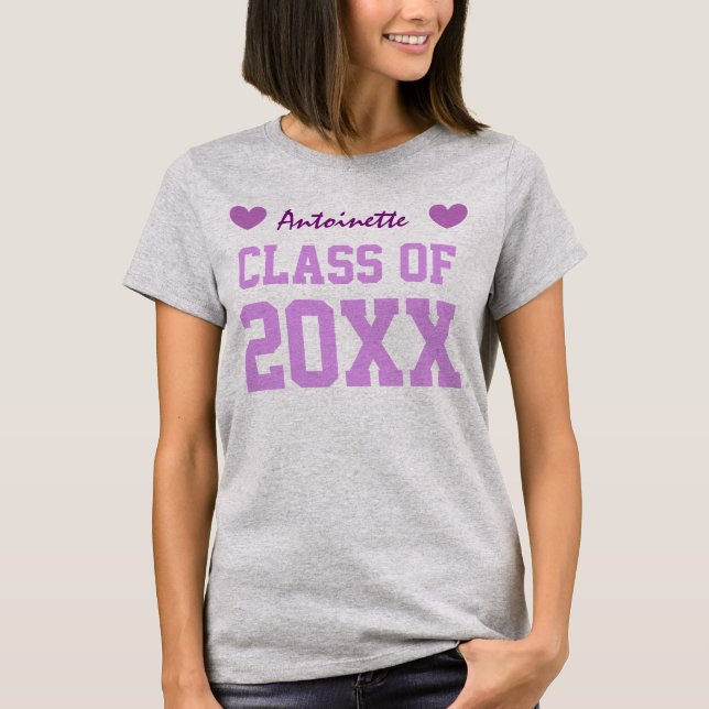 Class for Any Year New Grad Tee with Hearts B05 (Front)