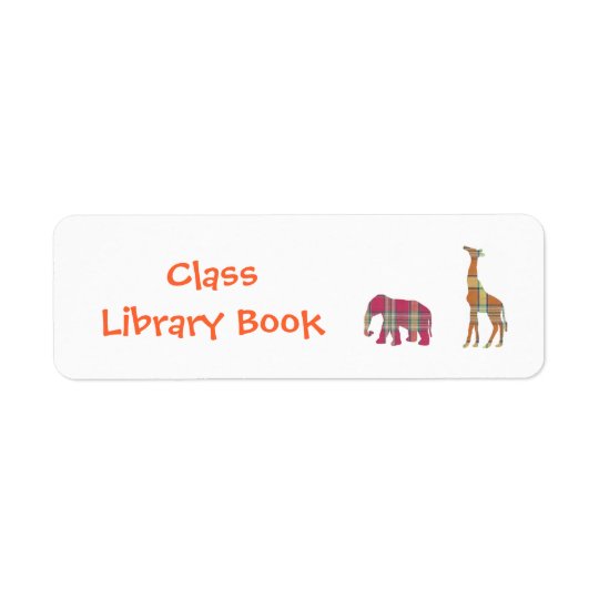 Class Library Book Plate Return Address Label