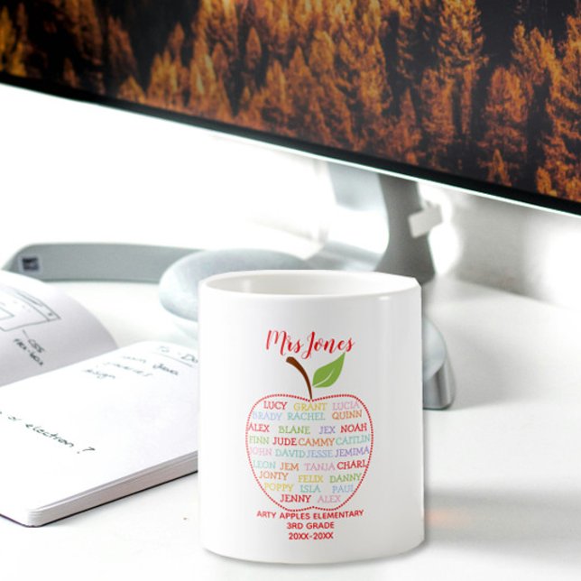class names teacher thank you apple word art coffee mug (Creator Uploaded)