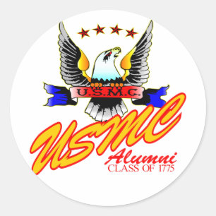 Class Of 1775 USMC Alumni Eagle Classic Round Sticker