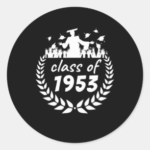 class of 1953 graduation or reunion design by year classic round sticker