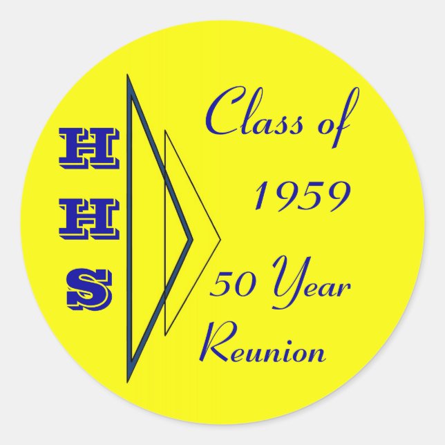 class of 1959 reunion classic round sticker (Front)