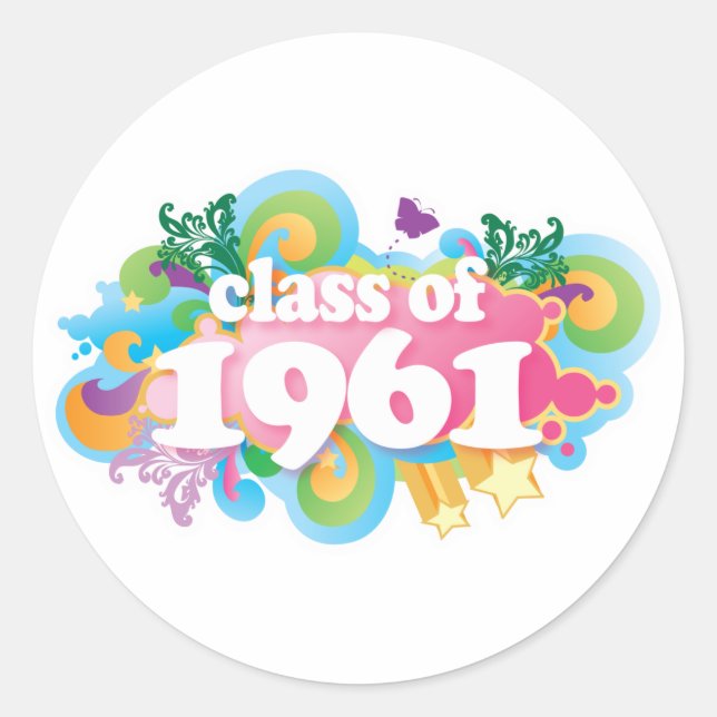 Class of 1961 classic round sticker (Front)