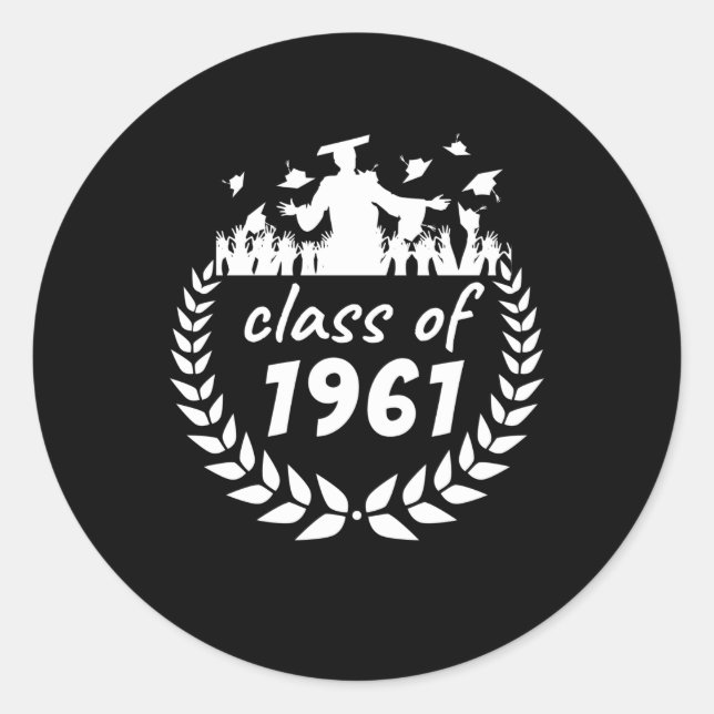 class of 1961 graduation or reunion design by year classic round sticker (Front)