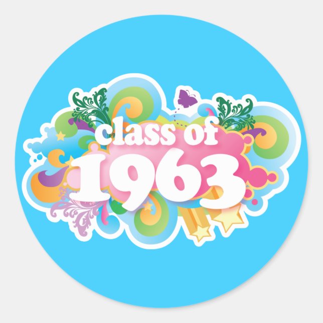 Class of 1963 classic round sticker (Front)