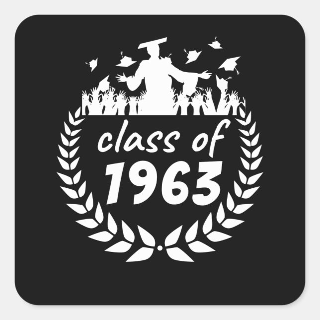class of 1963 graduation or reunion design by year square sticker (Front)